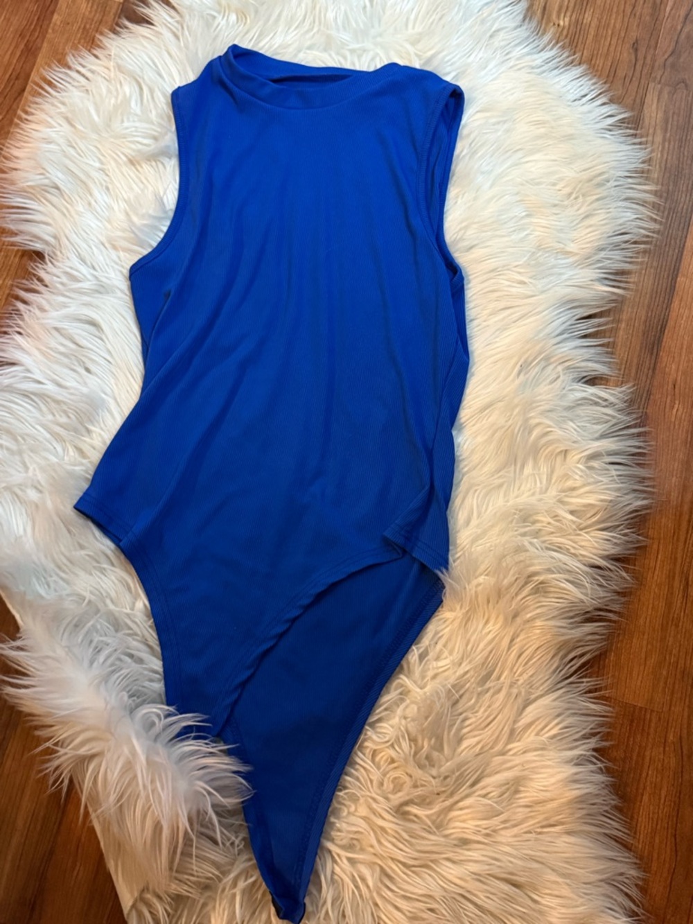 SHEIN Royal Blue Sleeveless Asymmetric Hem Bodysuit